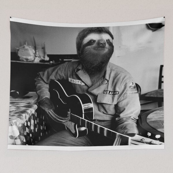 Item preview, Rockstar Sloth #3 - Print / Home Decor / Wall Art / Poster / Gift / Birthday / Sloth Lover Gift / Animal print Canvas Print designed and sold by Furry And  Purry.