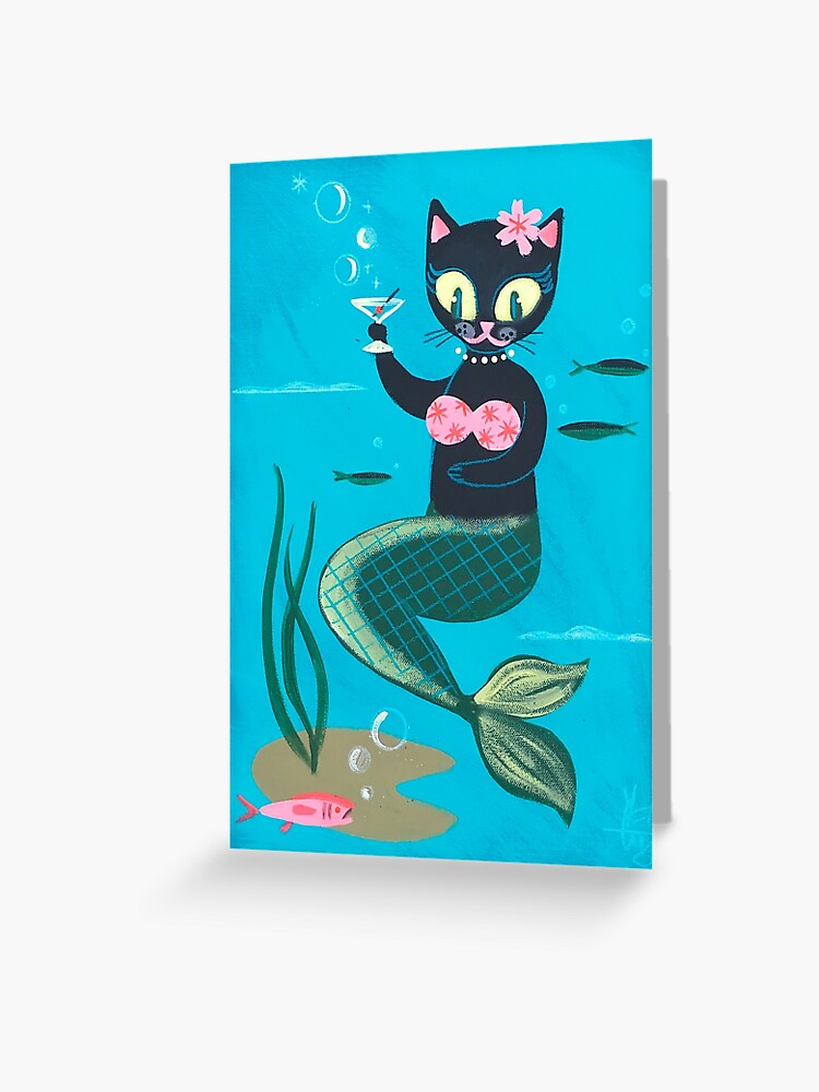 Cute Purrmaid Cat Mermaid  Hardcover Journal for Sale by Goosi