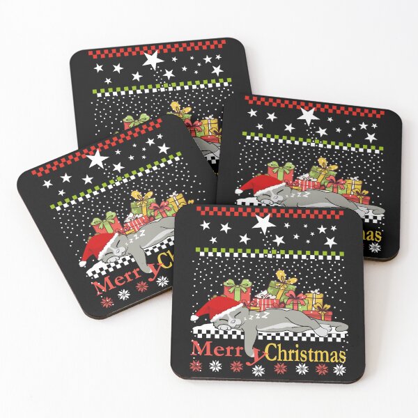 Item preview, Christmas Cat, tired cat with gifts in the snow designed and sold by ChrUzDesigner.