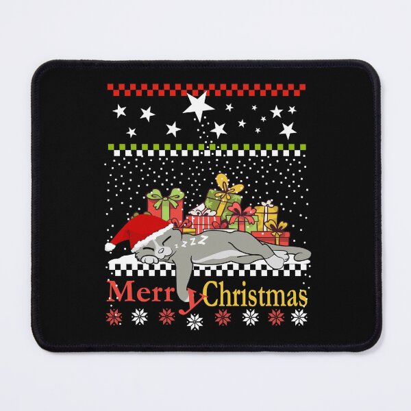 Item preview, Christmas Cat, tired cat with gifts in the snow designed and sold by ChrUzDesigner.