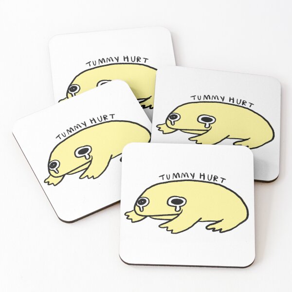 Item preview, tummy hurt | pastel yellow frog  designed and sold by iristocat.