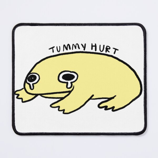 Item preview, tummy hurt | pastel yellow frog  designed and sold by iristocat.