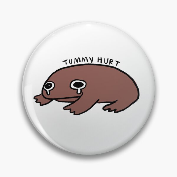Item preview, tummy hurt | brown frog  designed and sold by iristocat.