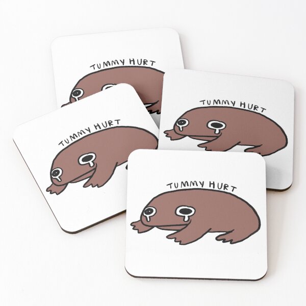 Item preview, tummy hurt | brown frog  designed and sold by iristocat.