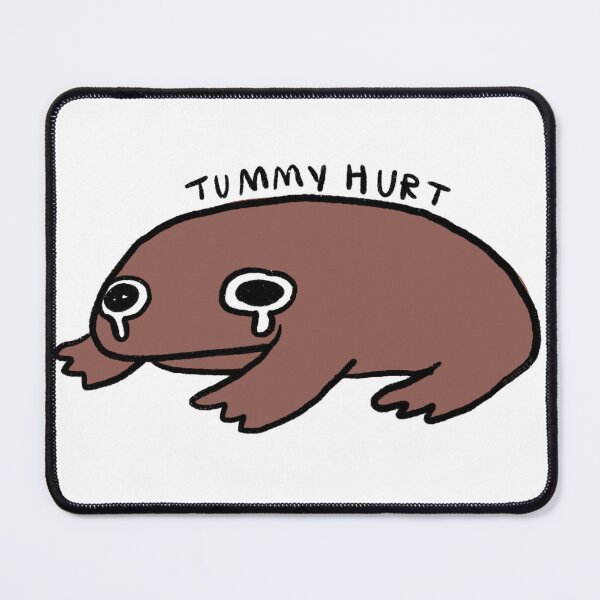 Item preview, tummy hurt | brown frog  designed and sold by iristocat.