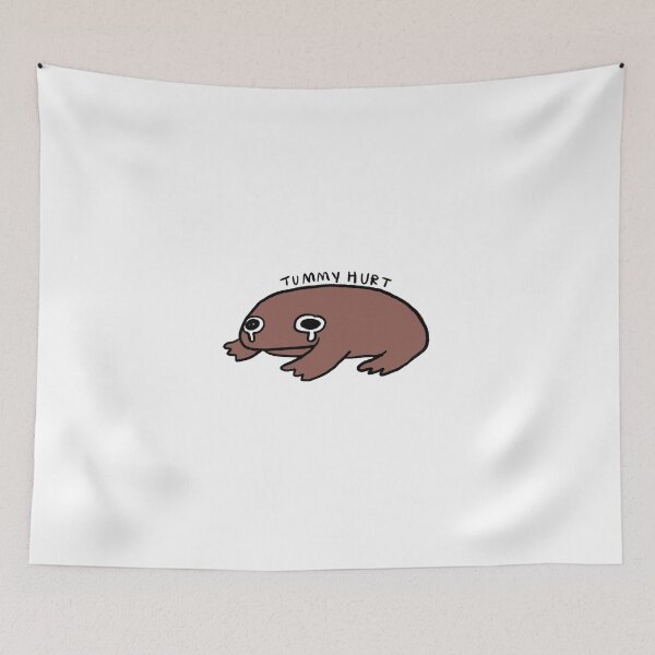 Item preview, tummy hurt | brown frog  designed and sold by iristocat.