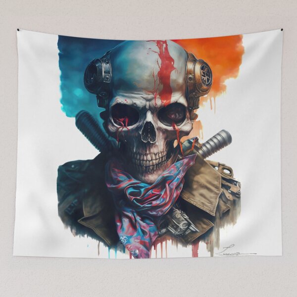 Item preview, post apocalyptic rebel skull designed and sold by Jenslemmens.