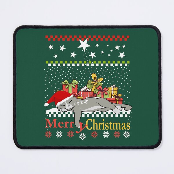 Item preview, Christmas Cat, tired cat with gifts in the snow designed and sold by ChrUzDesigner.