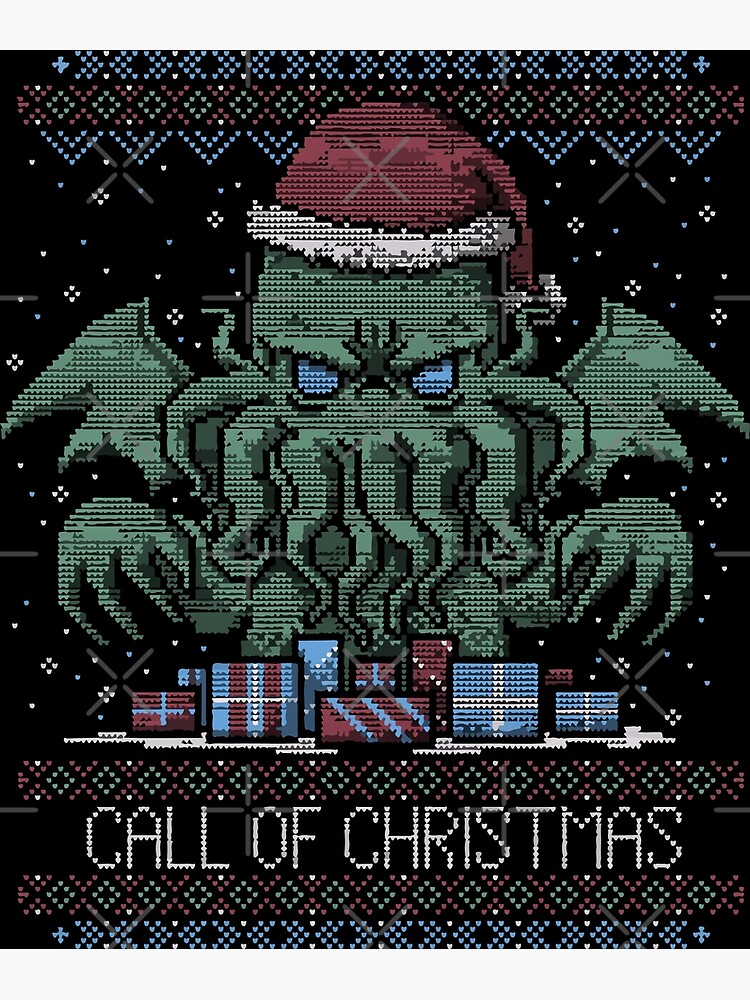 Disover Cthulhu Call Of Christmas Ugly Sweater Premium Matte Vertical Poster