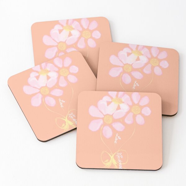 Item preview, Pink on Peach Daisies Love Kindness Duvet, Acrylic Block, Etc. designed and sold by IvaRenee.