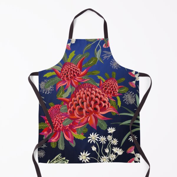 Item preview, Botanical Australian native flowers, Waratah, forals, red, blue, bright contemporary art designed and sold by chrissyink.