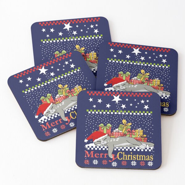 Item preview, Christmas Cat, tired cat with gifts in the snow designed and sold by ChrUzDesigner.