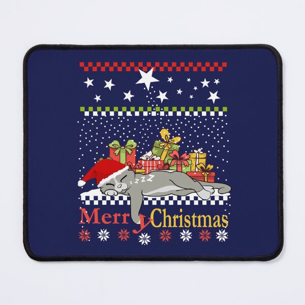 Item preview, Christmas Cat, tired cat with gifts in the snow designed and sold by ChrUzDesigner.