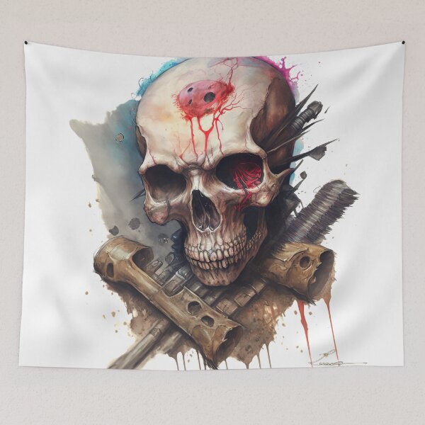 Item preview, post apocalyptic rebel skull designed and sold by Jenslemmens.