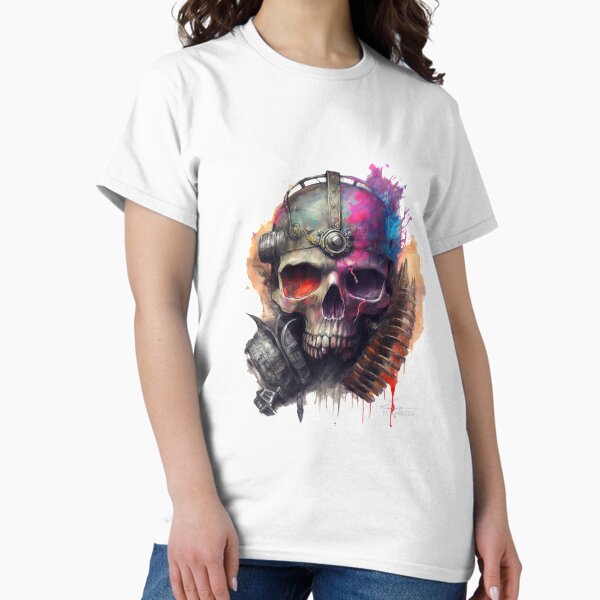 post apocalyptic rebel skull Classic T-Shirt