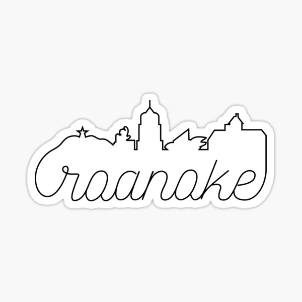 Roanoke Line Art Sticker