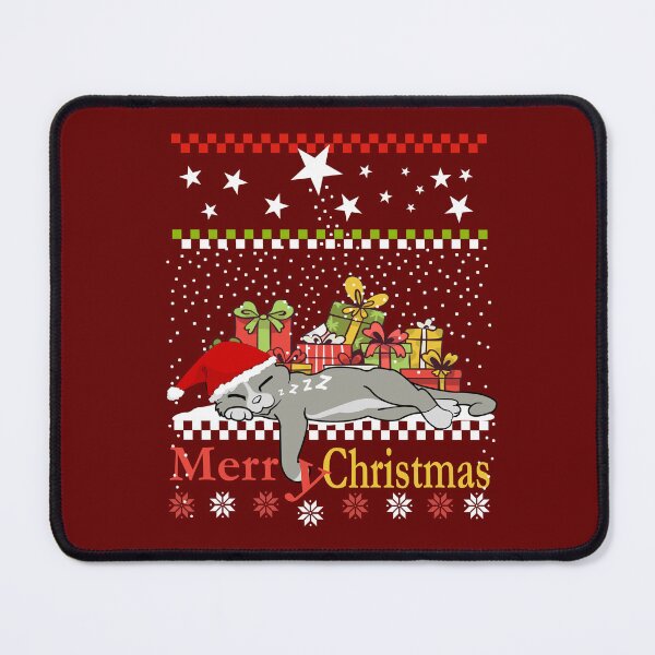 Item preview, Christmas Cat, tired cat with gifts in the snow designed and sold by ChrUzDesigner.