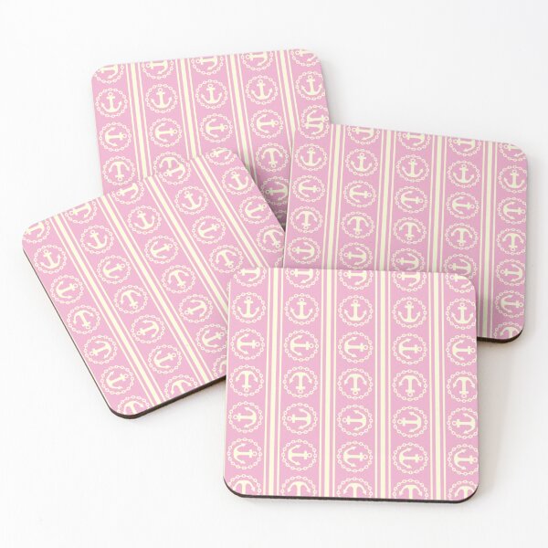 Item preview, Pink Nautical Anchor Cream Stripes 4 of 9 designed and sold by ChristinasMess.