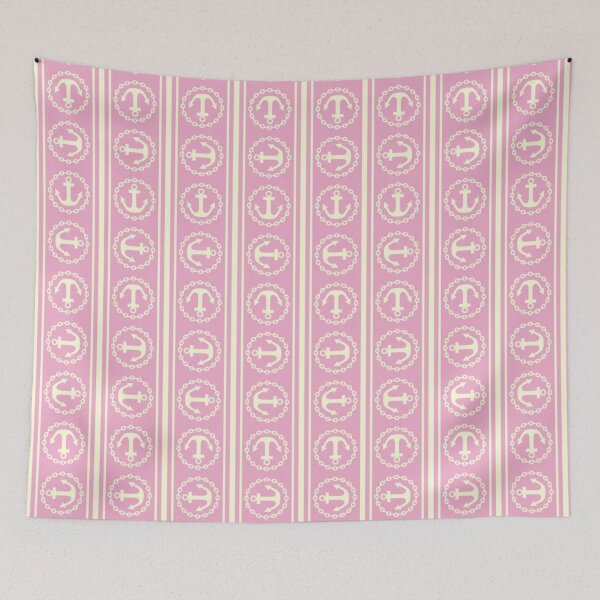 Item preview, Pink Nautical Anchor Cream Stripes 4 of 9 designed and sold by ChristinasMess.