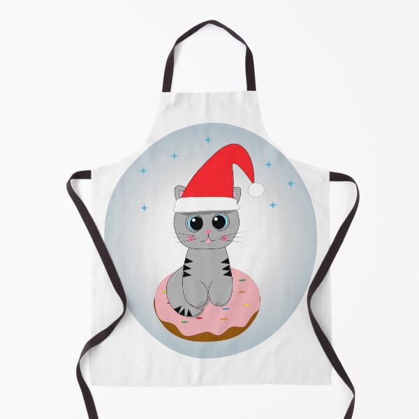 Item preview, Cute cartoon kitten wearing a Christmas hat designed and sold by Ingahaliullina.
