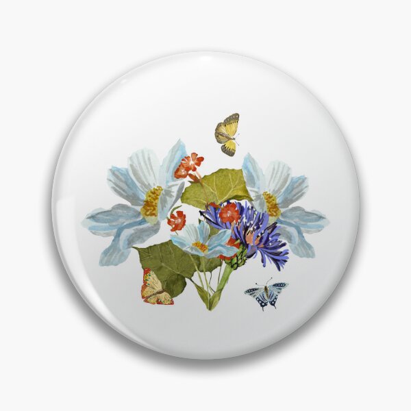 Artikelvorschau, Bouquet daisy flower butterfly a watercolor sketch entworfen und verkauft von Yana Mustafina | Boho Soulful Designs.