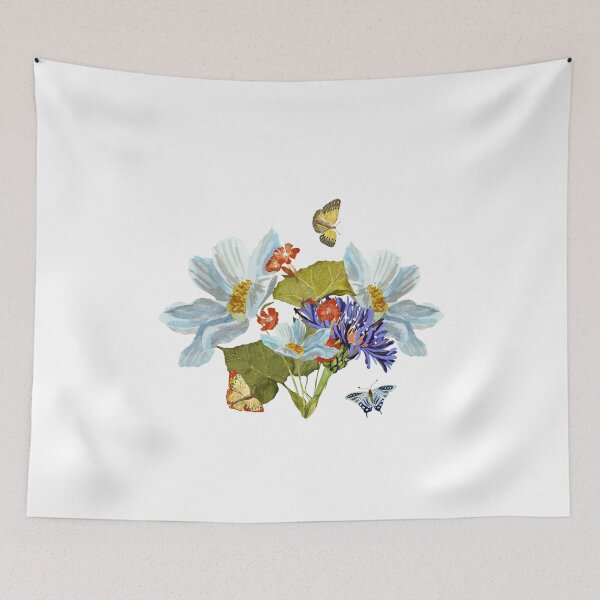 Item preview, Bouquet daisy flower butterfly a watercolor sketch designed and sold by Yana Mustafina | Boho Soulful Designs.