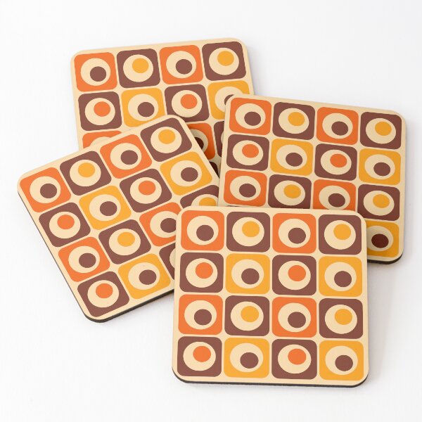 Artikel-Vorschau von Geometrisches Muster im Retro-Vintage-Stil der 70er Jahre in Orange, Braun und Gelb, designt und verkauft von tonymagnerart.