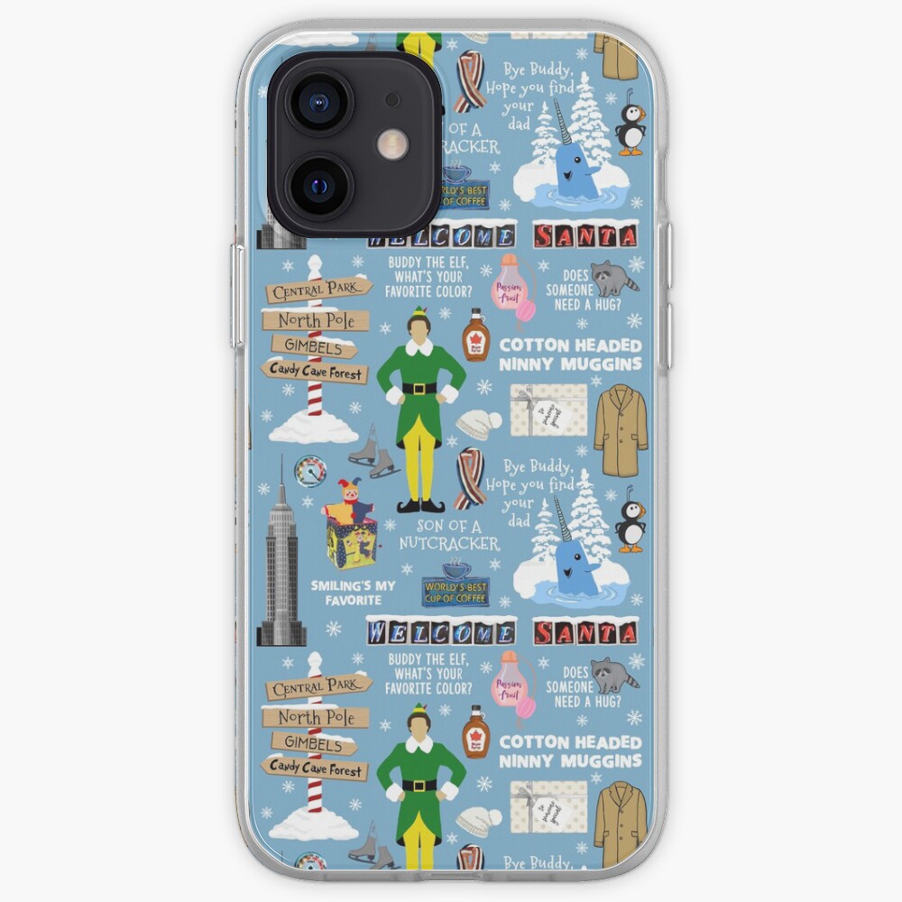 Buddy the Elf collage, Blue background iPhone Case & Cover
