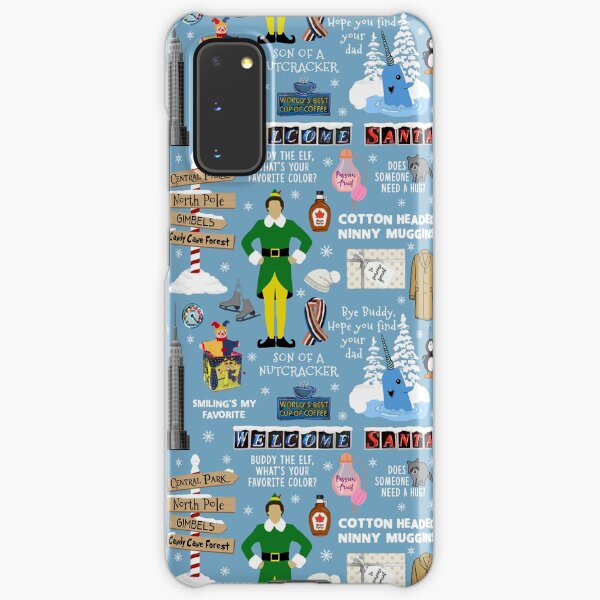 Buddy the Elf collage, Blue background Samsung Galaxy Snap Case