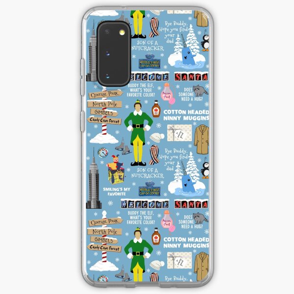 Buddy the Elf collage, Blue background Samsung Galaxy Soft Case