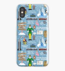 Buddy the Elf collage, Blue background iPhone Case