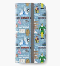 Buddy the Elf collage, Blue background iPhone Wallet/Case/Skin