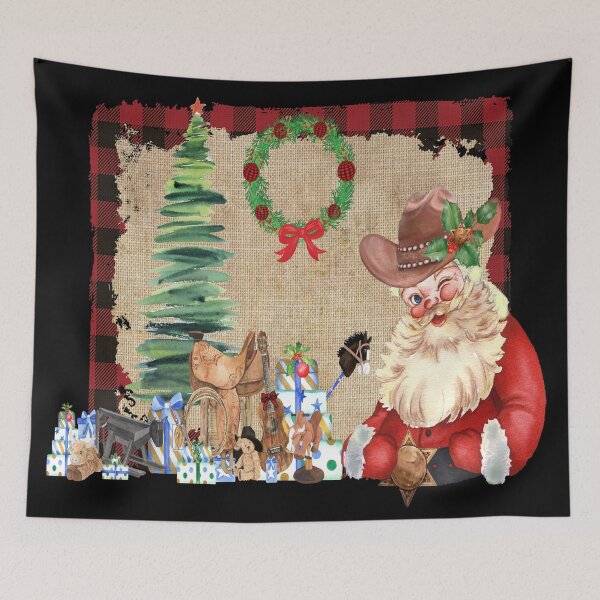 Item preview, Cute Cowboy Christmas Where Is My Pony? - Cute Cowboy Santa - Unique designed and sold by handsoftime2020.