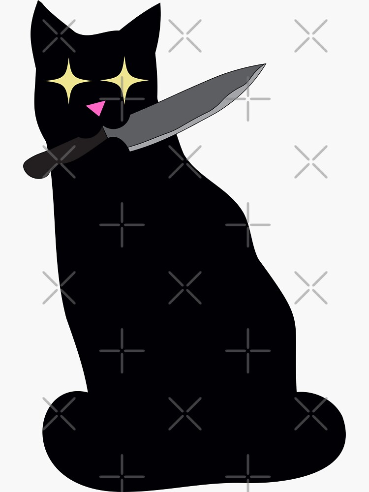 dangerous-black-cat-sticker-for-sale-by-curseten-redbubble