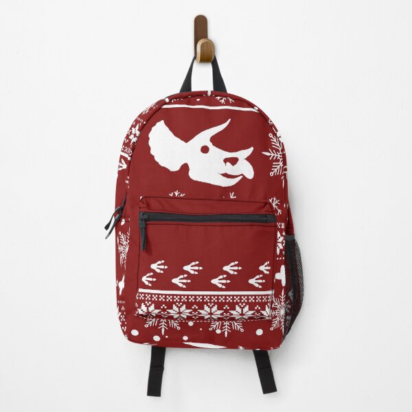Item preview, Dinosaur Skill, Triceratops, Christmas Winter Pattern, Snowflakes, Red designed and sold by iHeartDinosaurs.