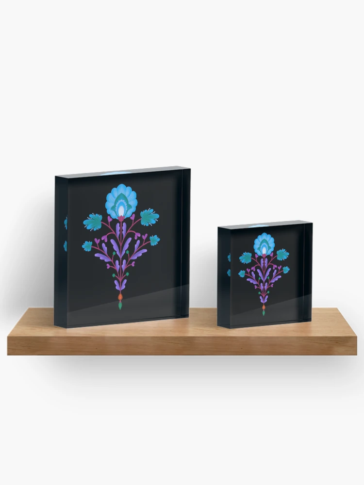 Thumbnail 3 of 5, Acrylic Block, Flower Pattern designed and sold by RathiDesigns.