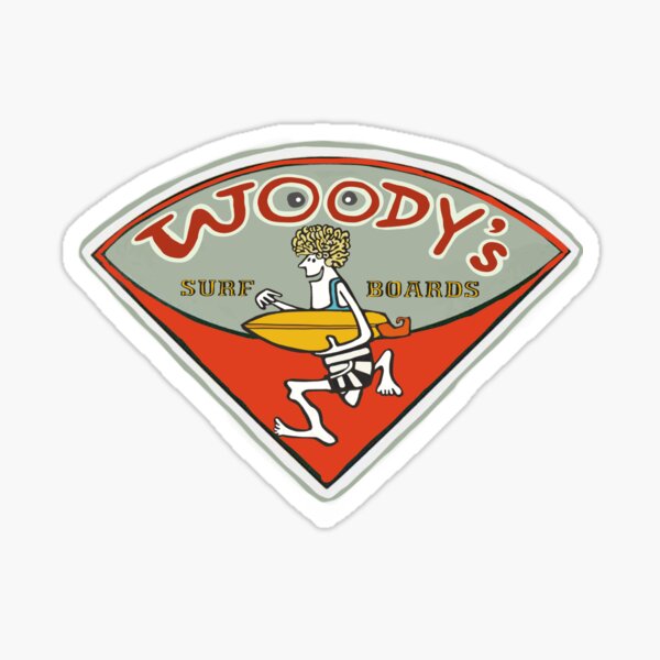 Artikel-Vorschau von Vintage Surfshop-Logo von Woody’s Surfboards, designt und verkauft von Kludoman.