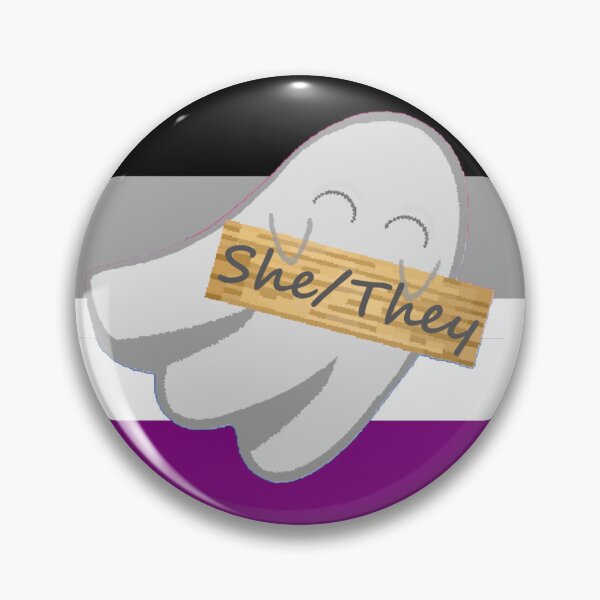 Item preview, She/They Ace Pronoun Ghost designed and sold by Forest-Bird.