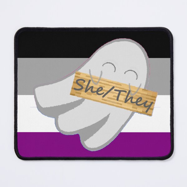 Item preview, She/They Ace Pronoun Ghost designed and sold by Forest-Bird.