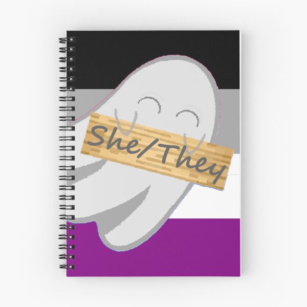 Item preview, She/They Ace Pronoun Ghost designed and sold by Forest-Bird.