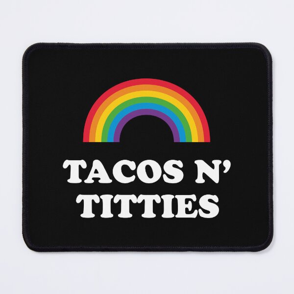 Item preview, Tacos and Titties LGBTQ Pride Rainbow Flag  designed and sold by Queer Pride Shop.