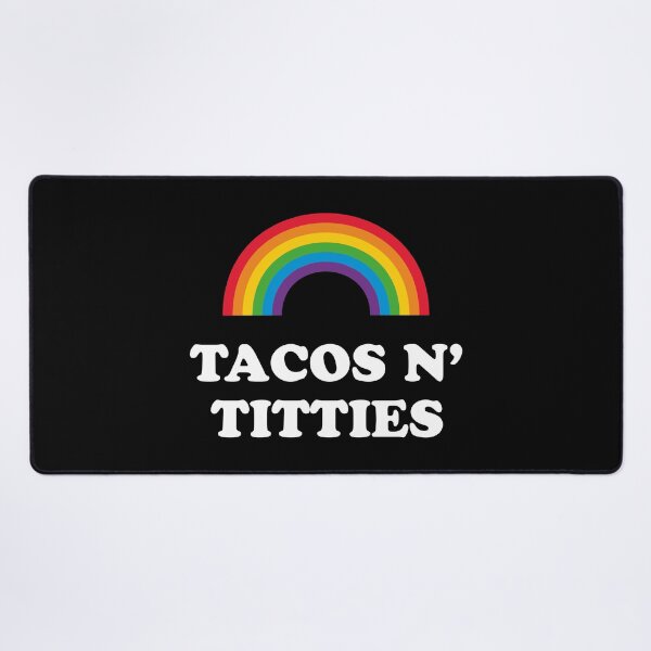 Item preview, Tacos and Titties LGBTQ Pride Rainbow Flag  designed and sold by Queer Pride Shop.