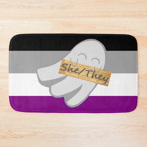 Item preview, She/They Ace Pronoun Ghost designed and sold by Forest-Bird.