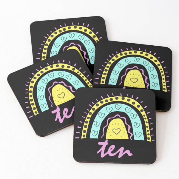 Item preview, Ten Year Old Tenth Birthday Cute Fun Doodle Boho Rainbow designed and sold by LadySaltwater.