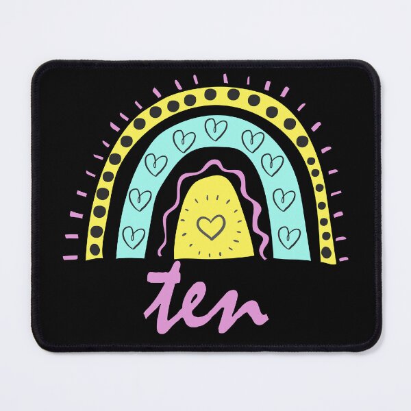 Item preview, Ten Year Old Tenth Birthday Cute Fun Doodle Boho Rainbow designed and sold by LadySaltwater.