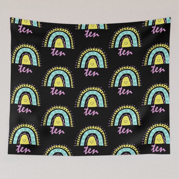 Item preview, Ten Year Old Tenth Birthday Cute Fun Doodle Boho Rainbow designed and sold by LadySaltwater.