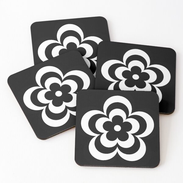 Item preview, Retro Flowers Small Black and White designed and sold by lew-img.