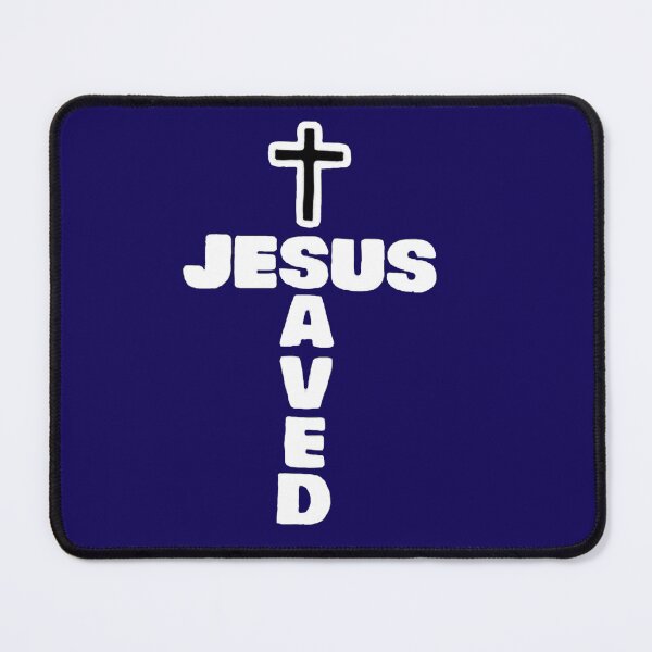 Item preview, Jesus Savd Words and Cross Symbol BLU designed and sold by Rowena Jones.