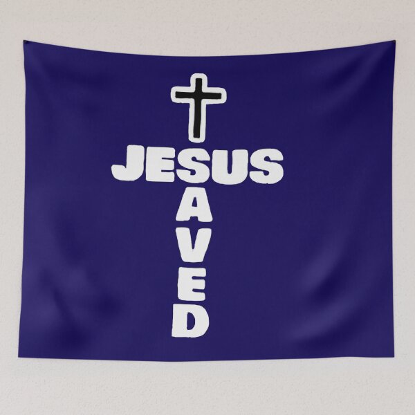Item preview, Jesus Savd Words and Cross Symbol  BLU designed and sold by Rowena Jones.