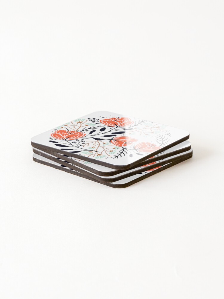 Thumbnail 4 of 5, Coasters (Set of 4), Flower designed and sold by Rusembell.
